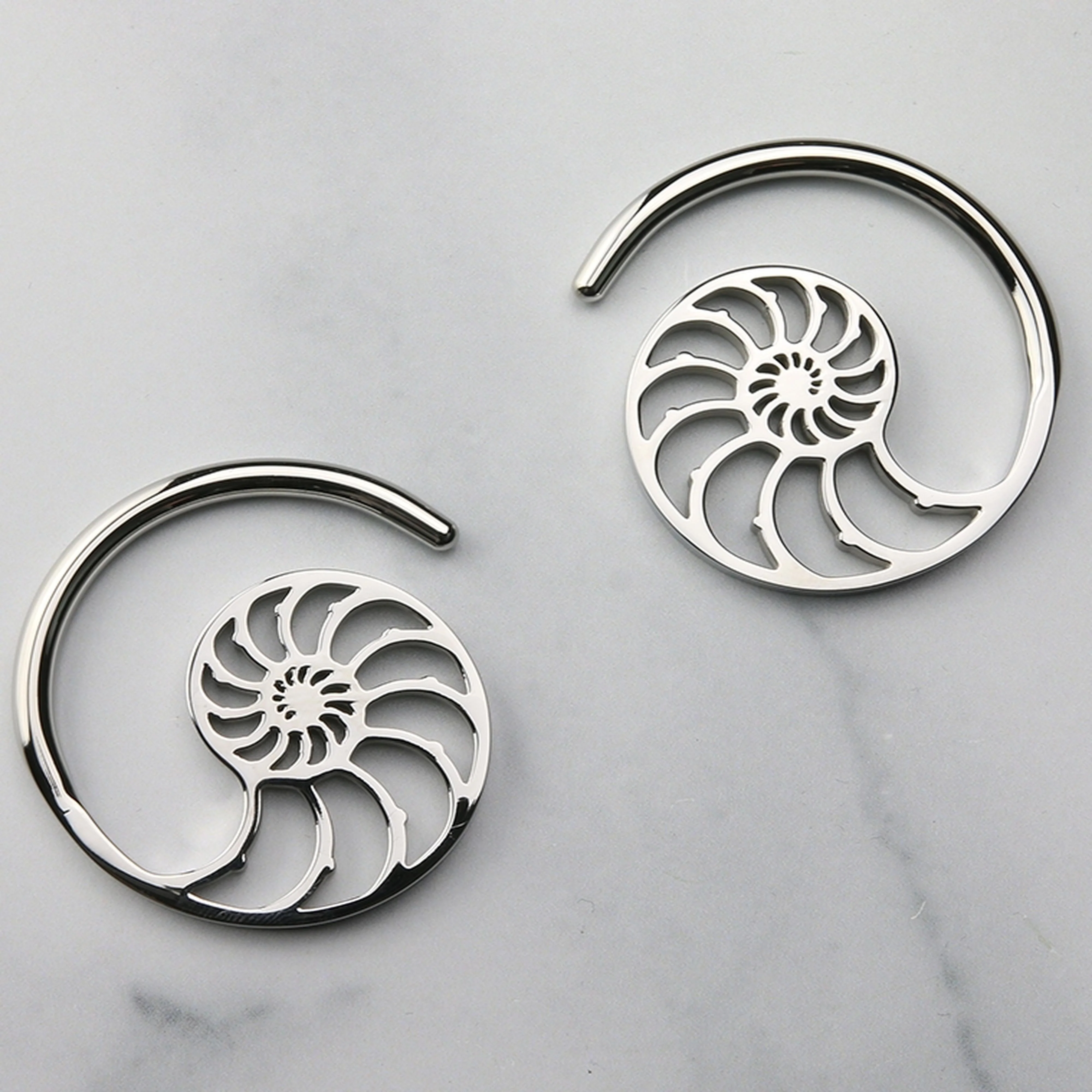 Ammonite Stainless Steel Ear Weights - Image 3