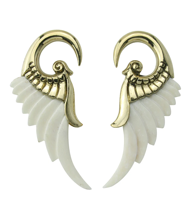 Angel Wing Brass Ear Weights - Image 5