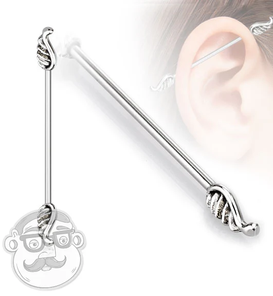 Angel Wing Industrial Stainless Steel Barbell - Image 2