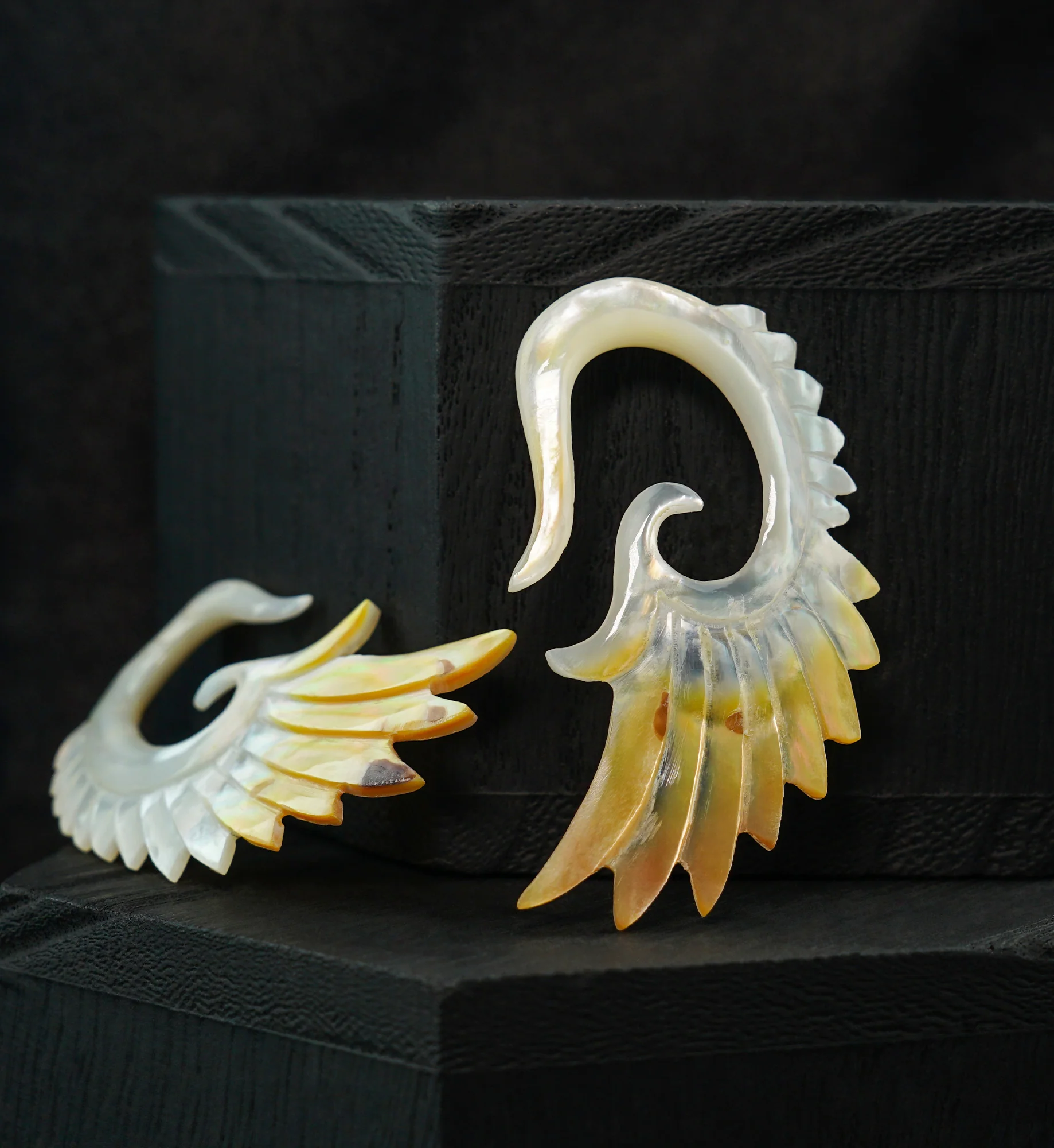 Angel Wing Mother of Pearl Hangers - Image 2