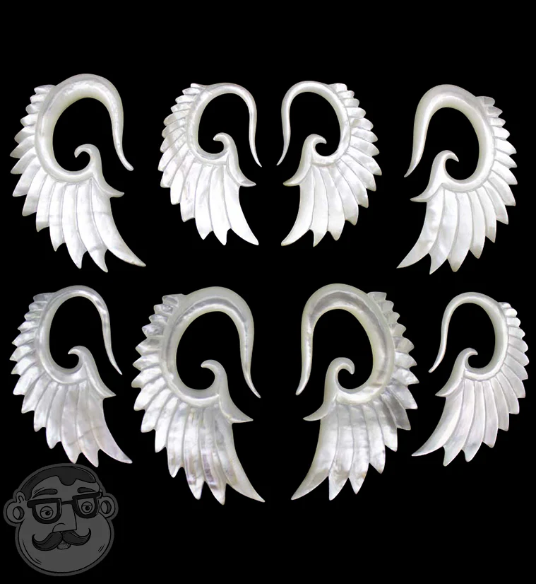 Angel Wing Mother of Pearl Hangers - Image 3
