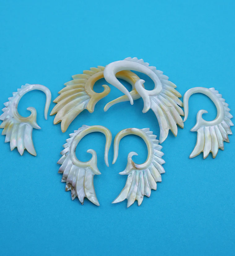Angel Wing Mother of Pearl Hangers - Image 4