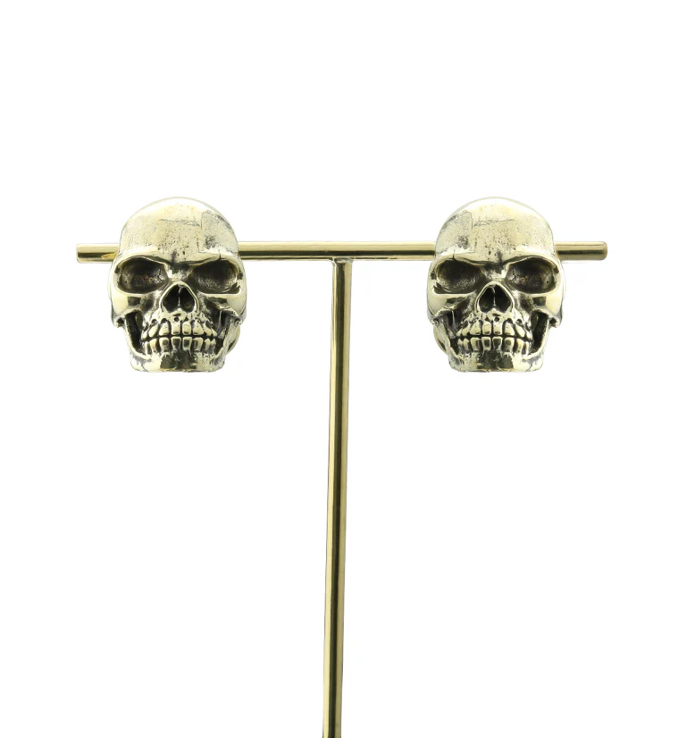 Deep Skull Brass Ear Weights - Image 3