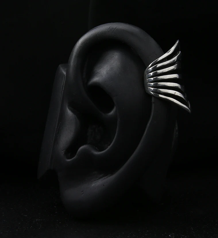 Apex White Brass Ear Cuff