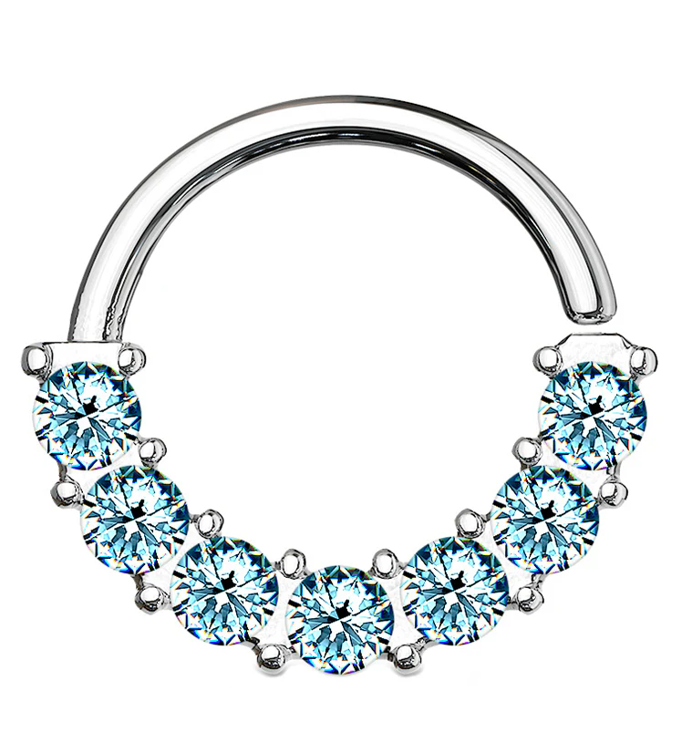 Aqua CZ Escent Seamless Ring