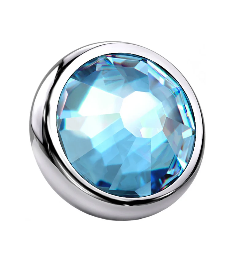 Aqua CZ Titanium Bezel End