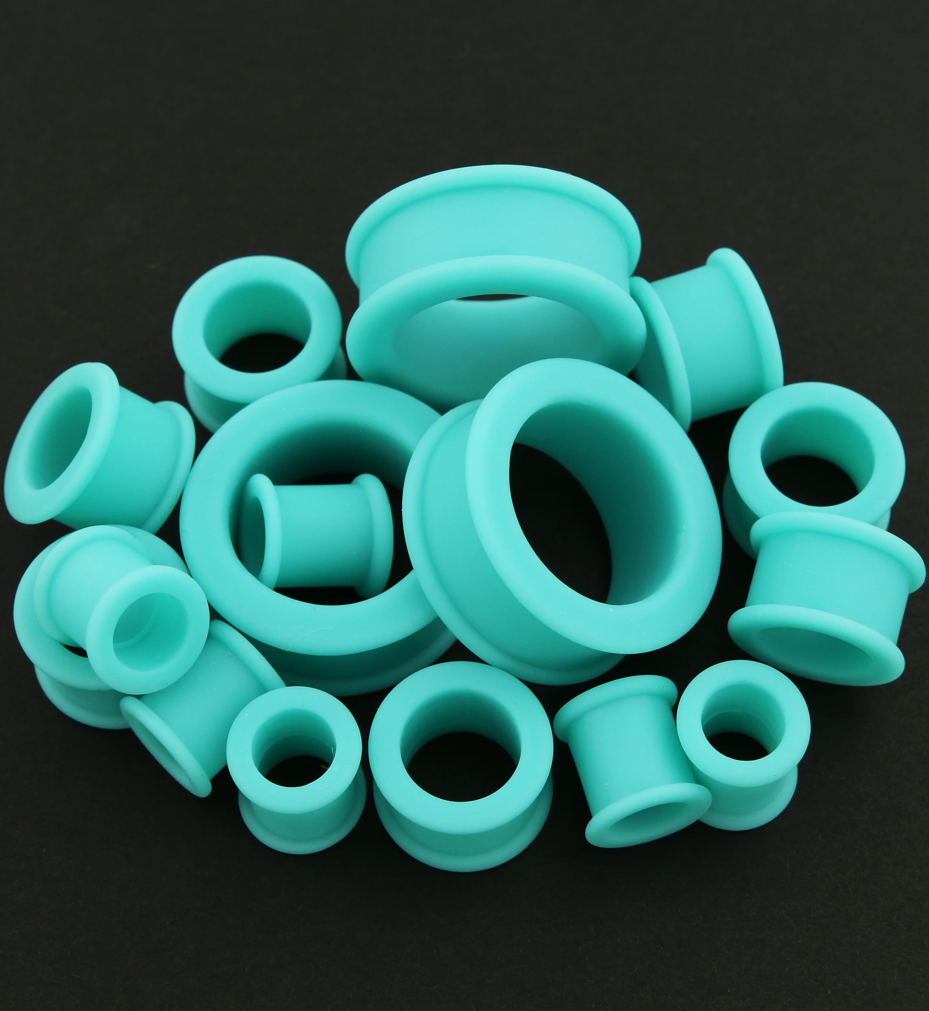 Aquamarine Matte Silicone Tunnels - Image 2