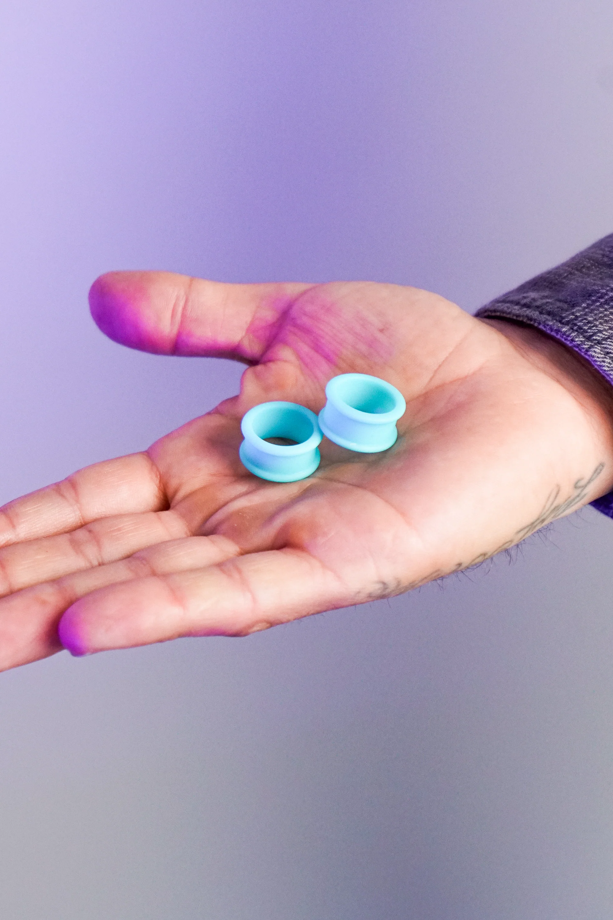 Aquamarine Matte Silicone Tunnels - Image 7