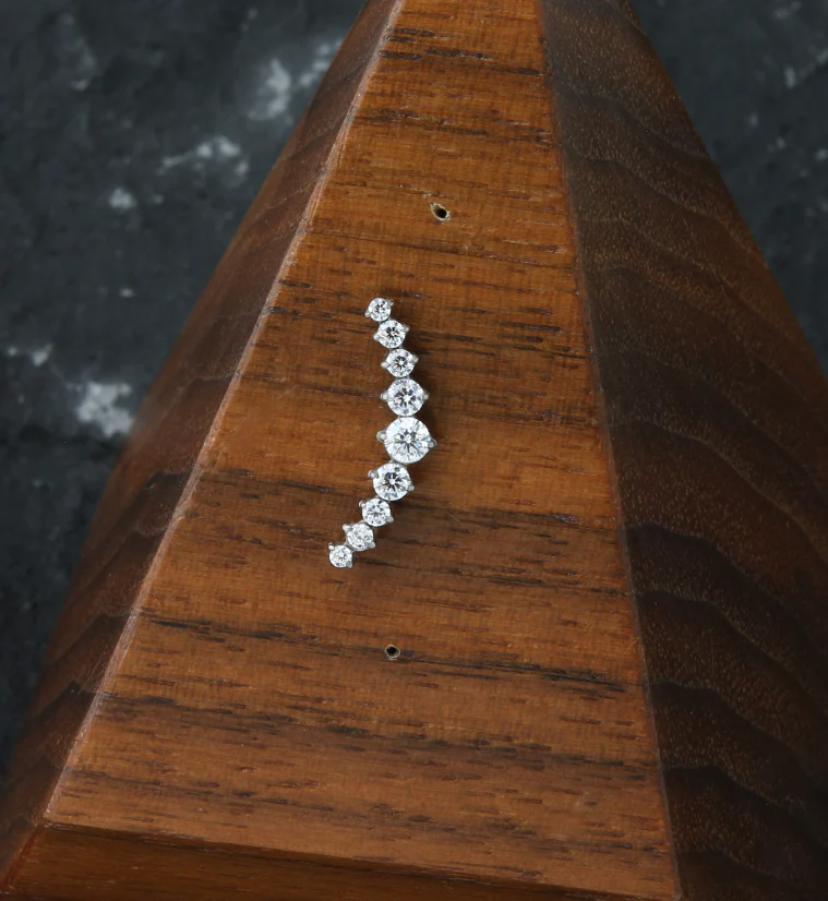 Arc Clear CZ Titanium Threadless Top - Image 2