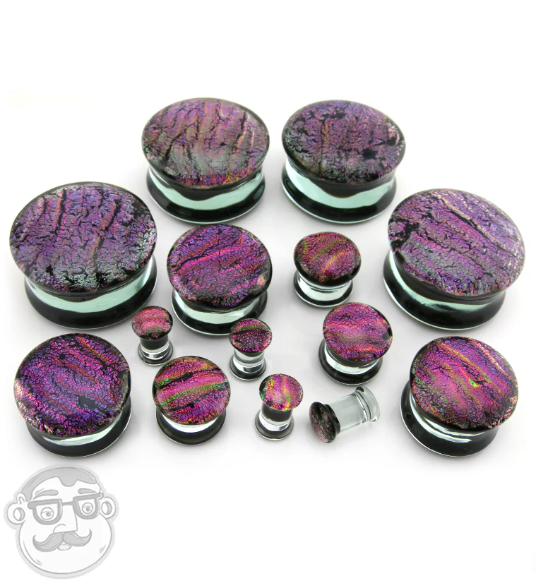 Arcadia Pink & Purple Dichroic Glass Plugs - Image 3