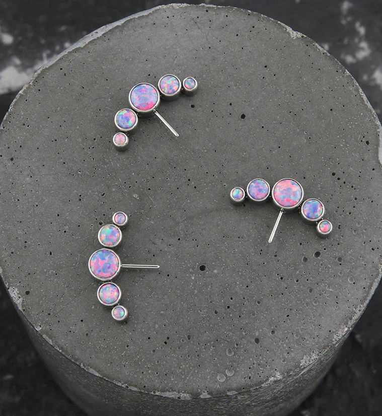 Arch Side Facing Purple Opalite Titanium Threadless Top - Image 2