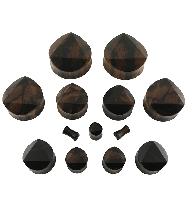 Areng Wood Embossed Triangle Plugs - Image 2