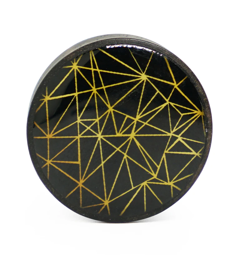 Areng Wood Plugs with Geometric Inlay - Image 2