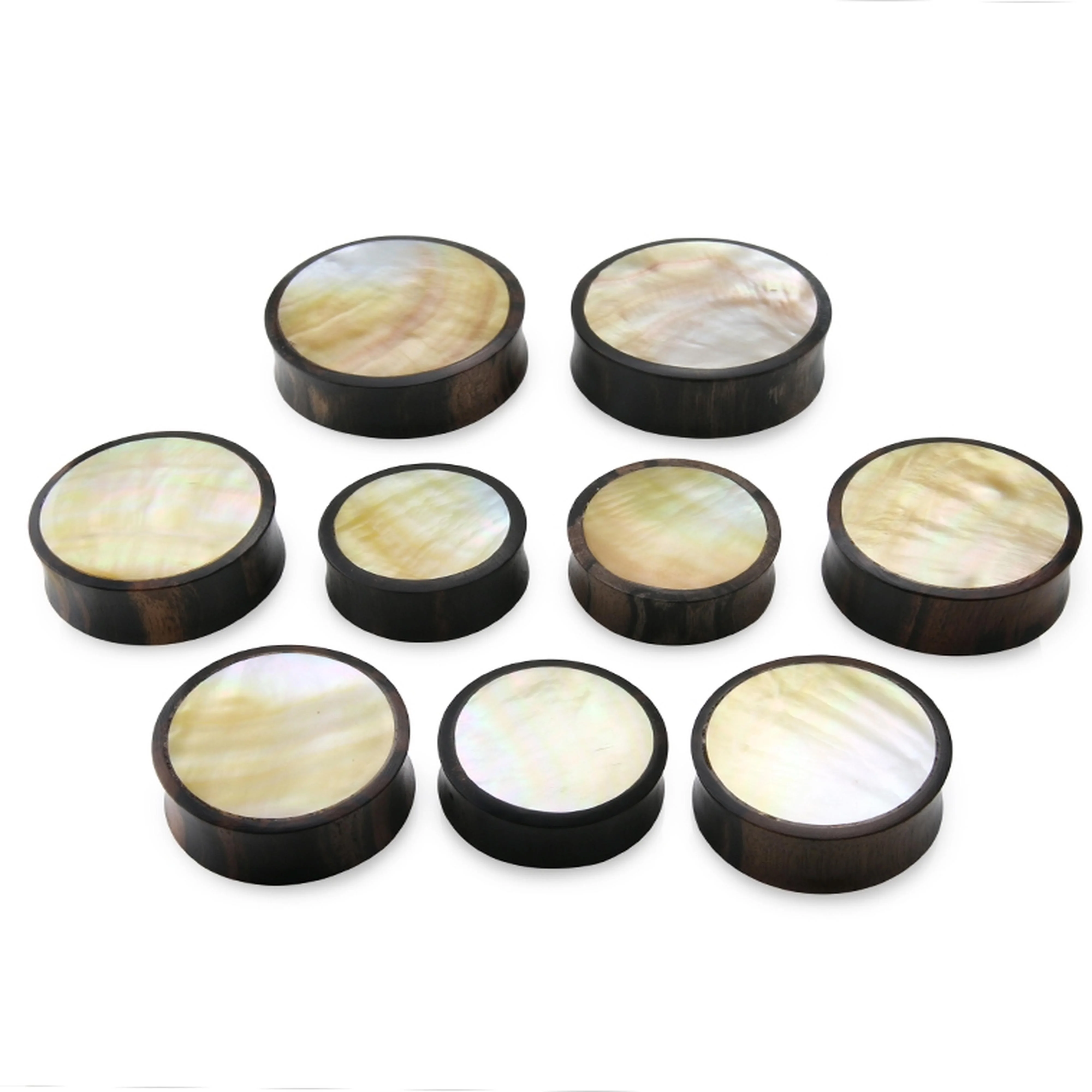 Areng Wood Plugs with Mother of Pearl Inlay - Image 4
