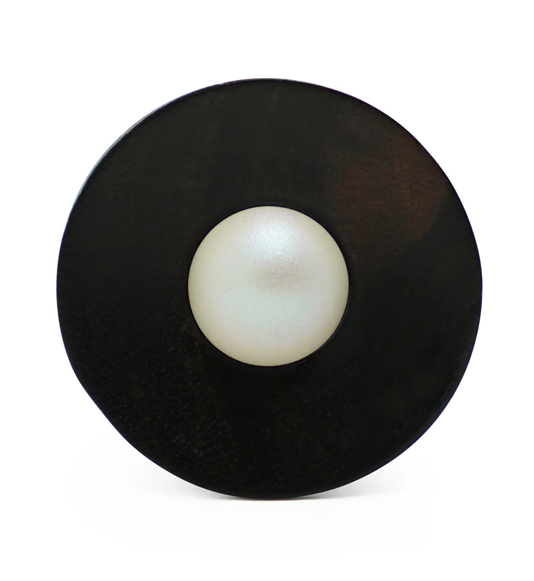 Areng Wood Plugs with Swarovski Pearl Inlay - Image 4