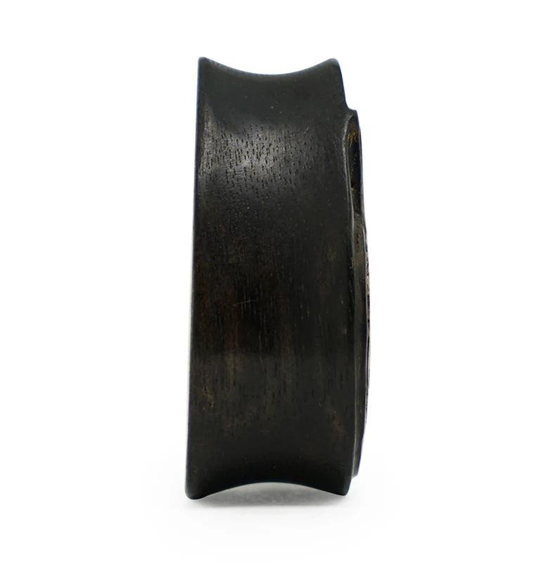 Areng Wood Teardrop Plugs with Ammonite Inlay - Image 5