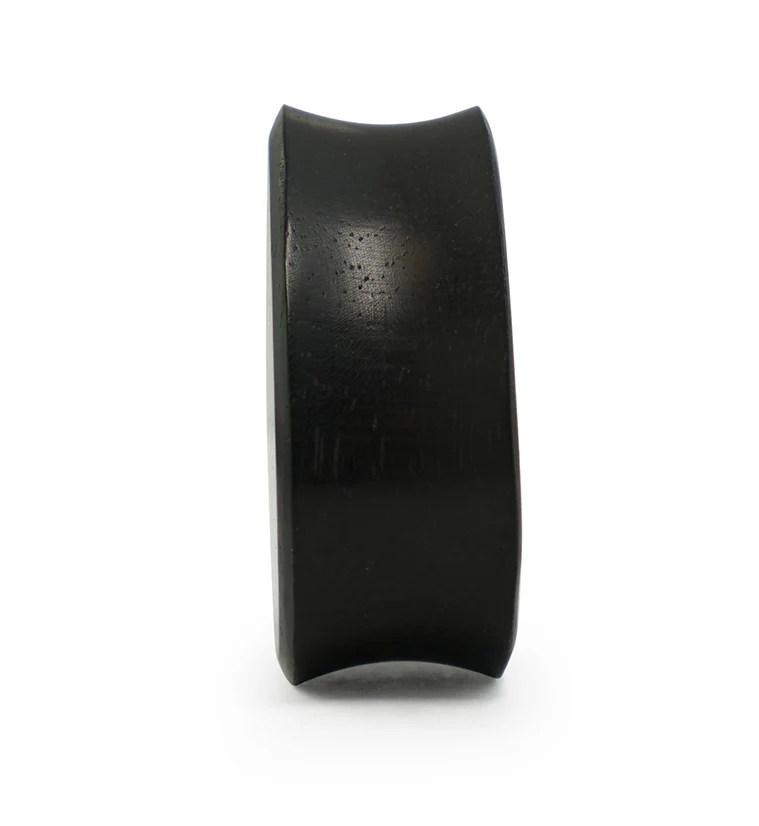 Areng Wooden Teardrop Plugs with Seigaiha Brass Inlay - Image 4