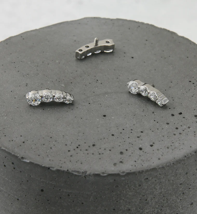 Arise CZ Internally Threaded Titanium Top (Left Ear) - Image 2