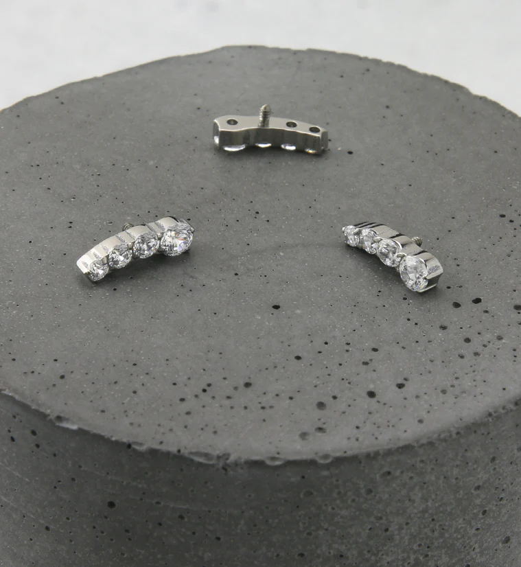 Arise CZ Internally Threaded Titanium Top (Right Ear) - Image 2