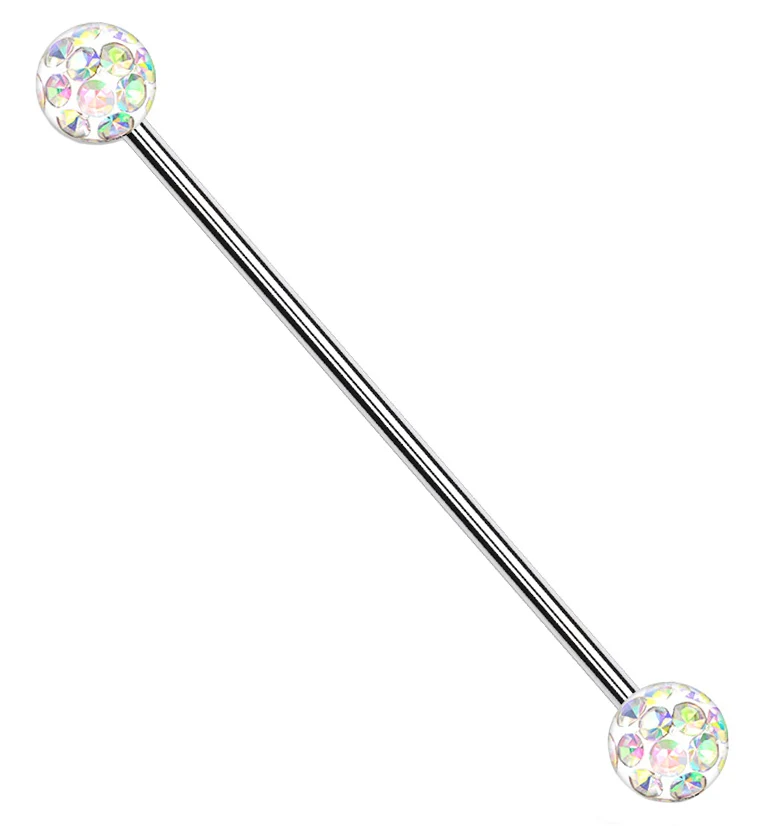 Aurora Glitterball Industrial Barbell