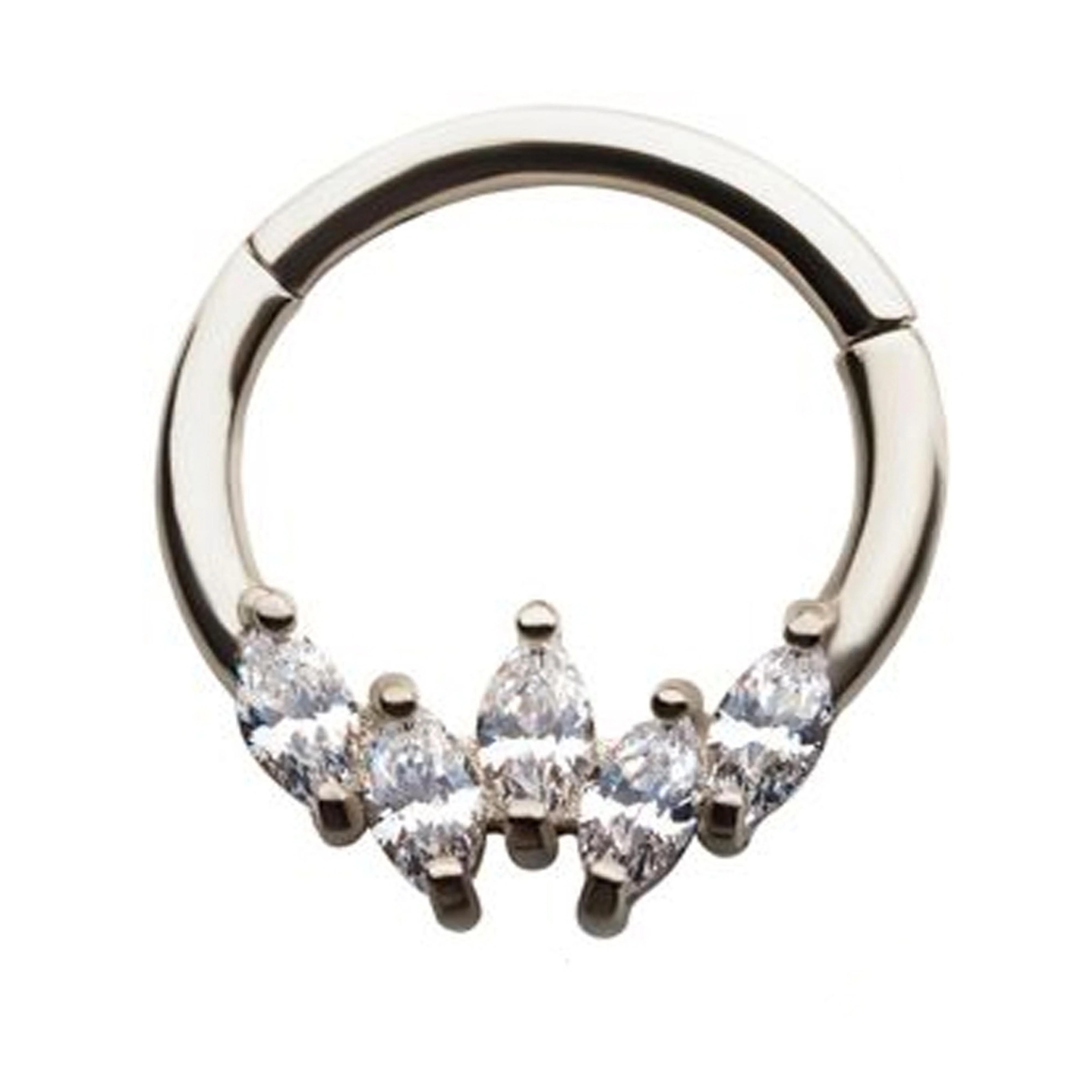 Auroral CZ Hinged Segment Ring