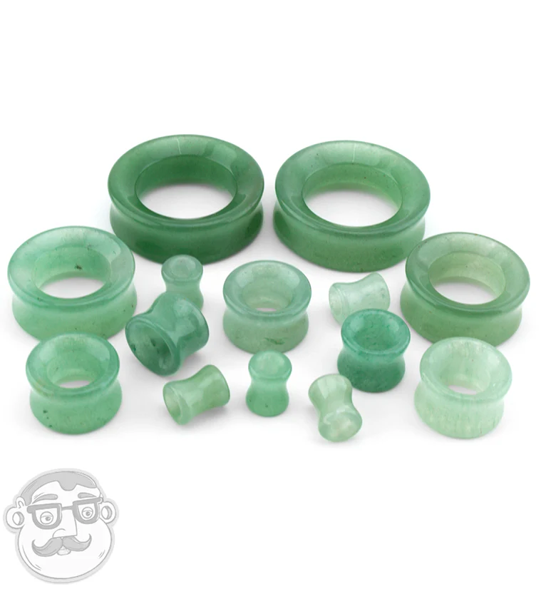 Aventurine Stone Double Flare Tunnels - Image 7