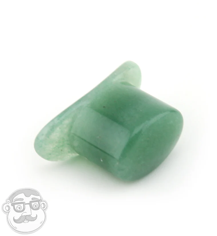Aventurine Stone Oval Labret Plug 1/2" (12mm) - Image 2