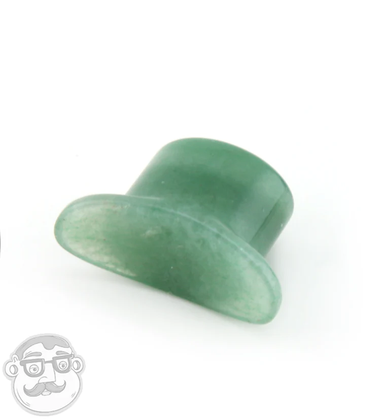 Aventurine Stone Oval Labret Plug 1/2" (12mm) - Image 3