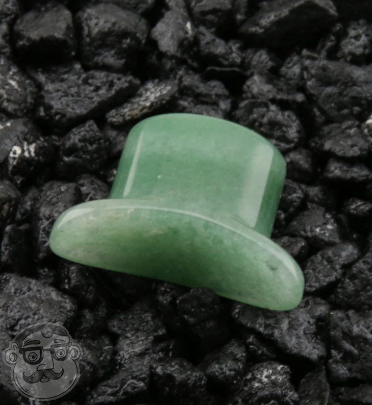 Aventurine Stone Oval Labret Plug 1/2" (12mm) - Image 5
