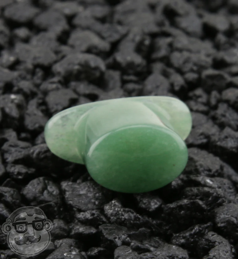 Aventurine Stone Oval Labret Plug 1/2" (12mm) - Image 6