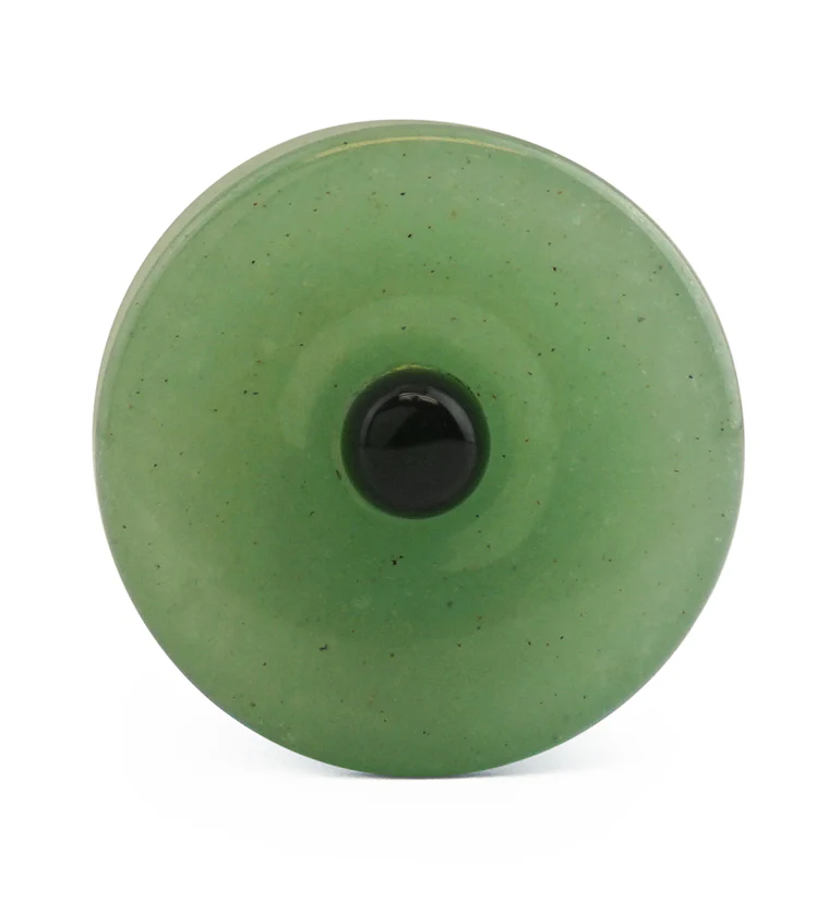 Aventurine Stone Plugs with Micro Obsidian Inlay - Image 3
