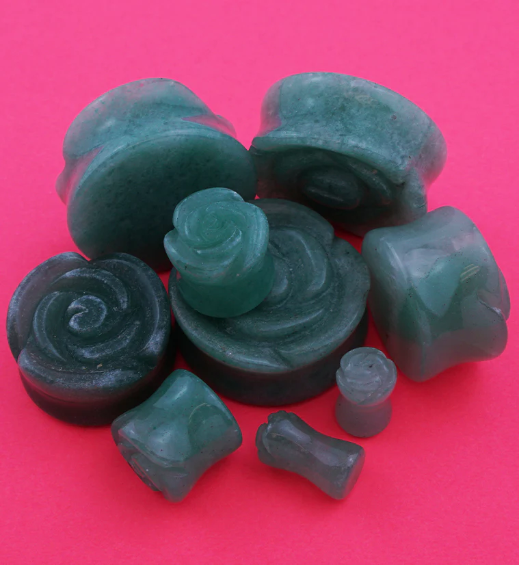 Aventurine Stone Rosebud Plugs - Image 2