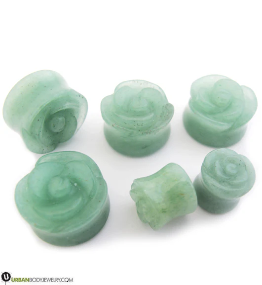 Aventurine Stone Rosebud Plugs - Image 5