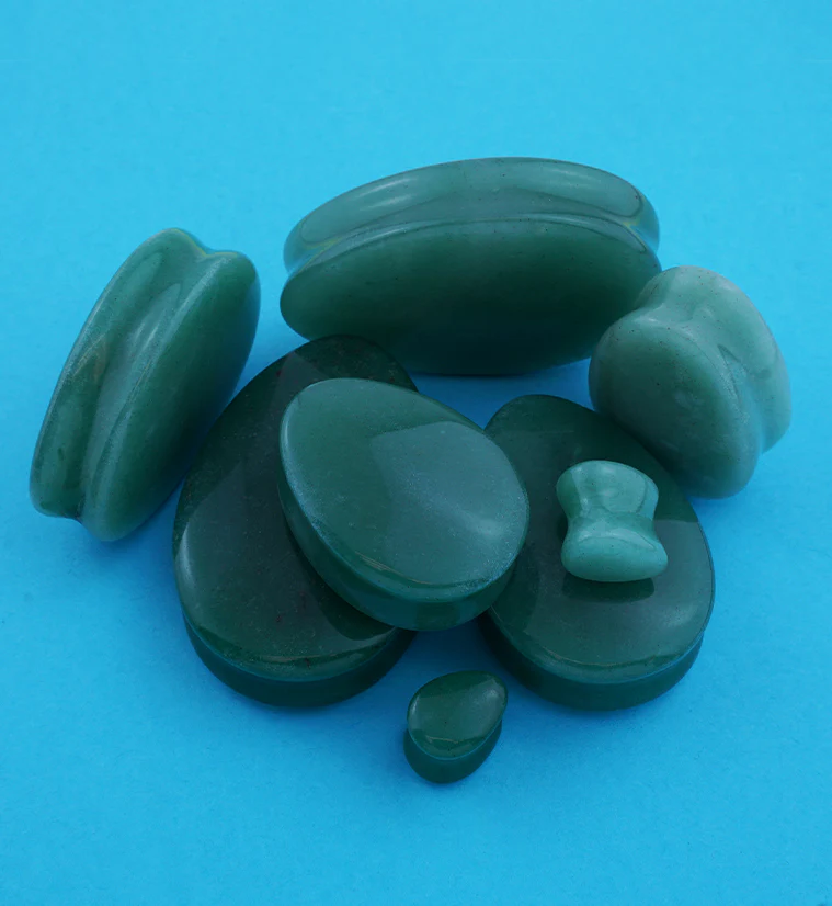 Aventurine Stone Teardrop Plugs - Image 3