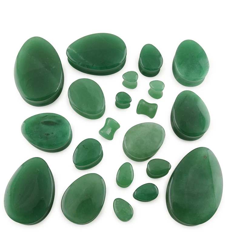 Aventurine Stone Teardrop Plugs - Image 4