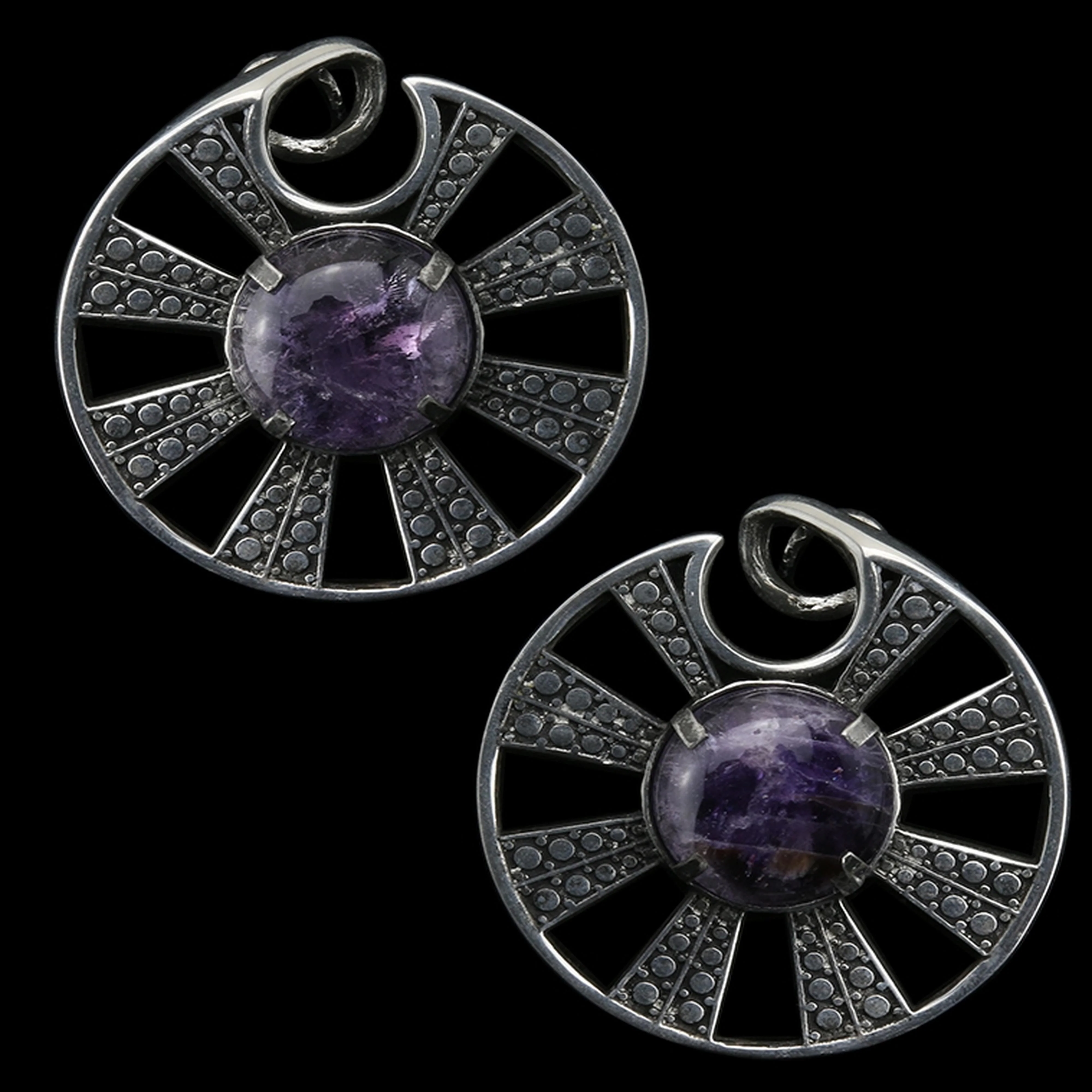Awry Amethyst Stone Ear Weights