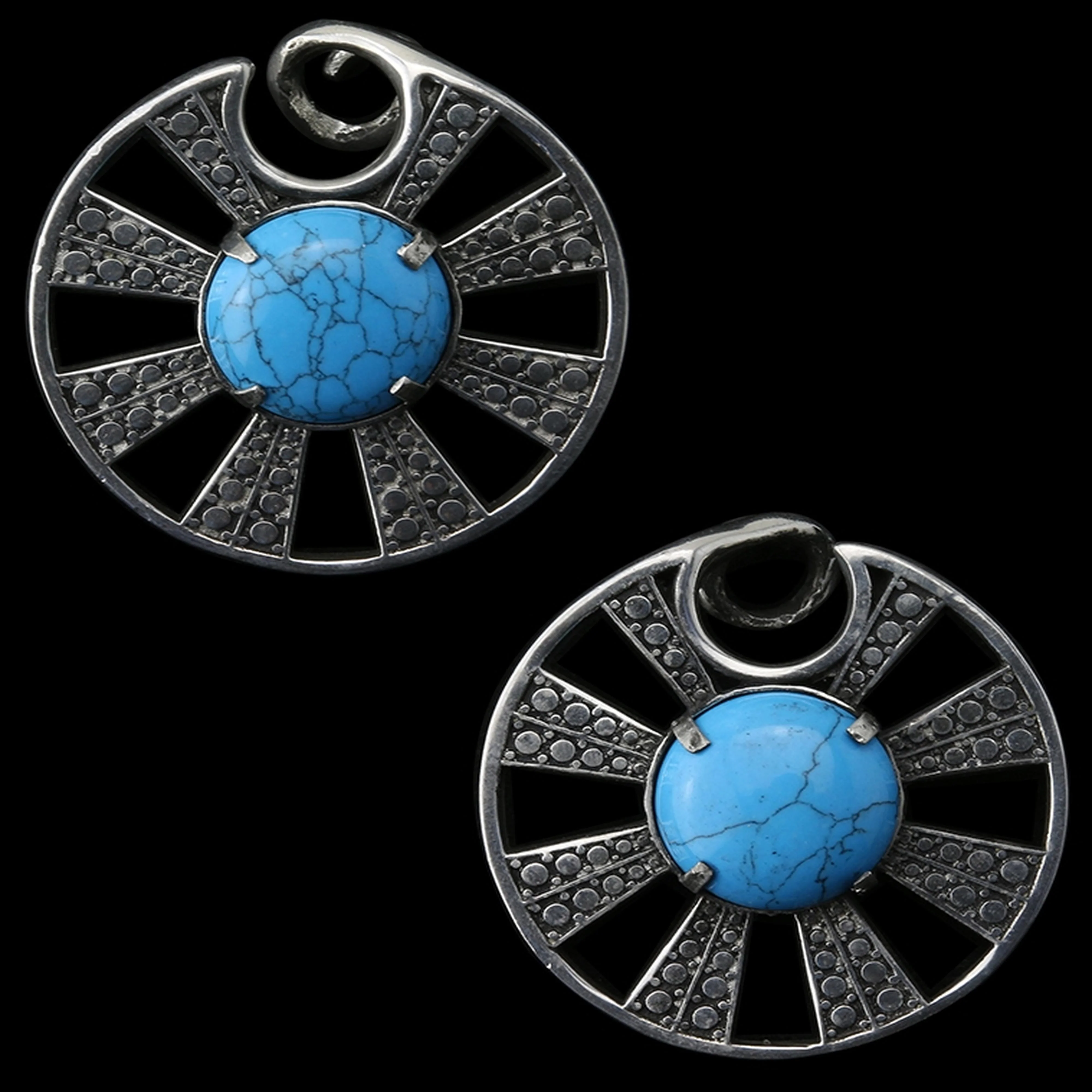 Awry Turquoise Howlite Stone Ear Weights