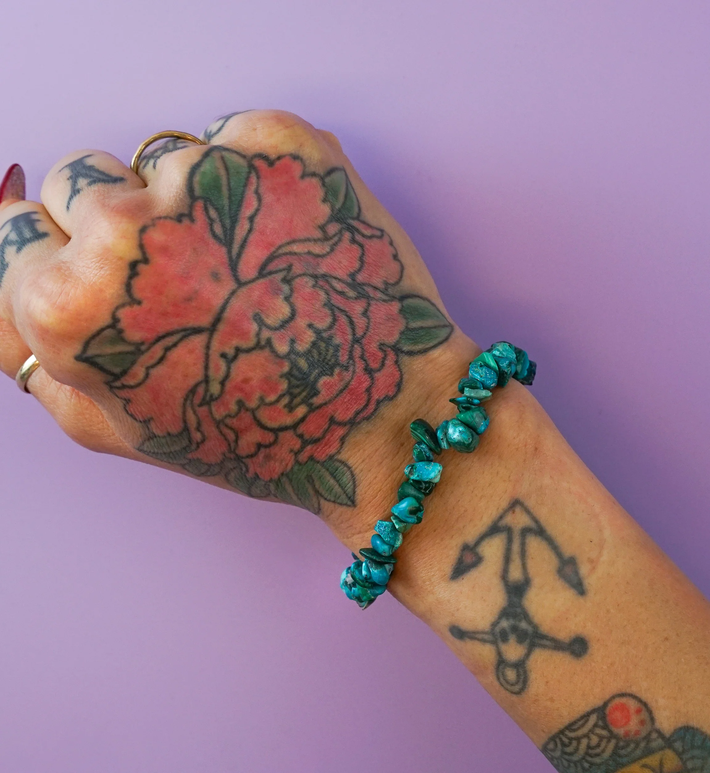Azurite/Malachite Chips Stone Bracelet