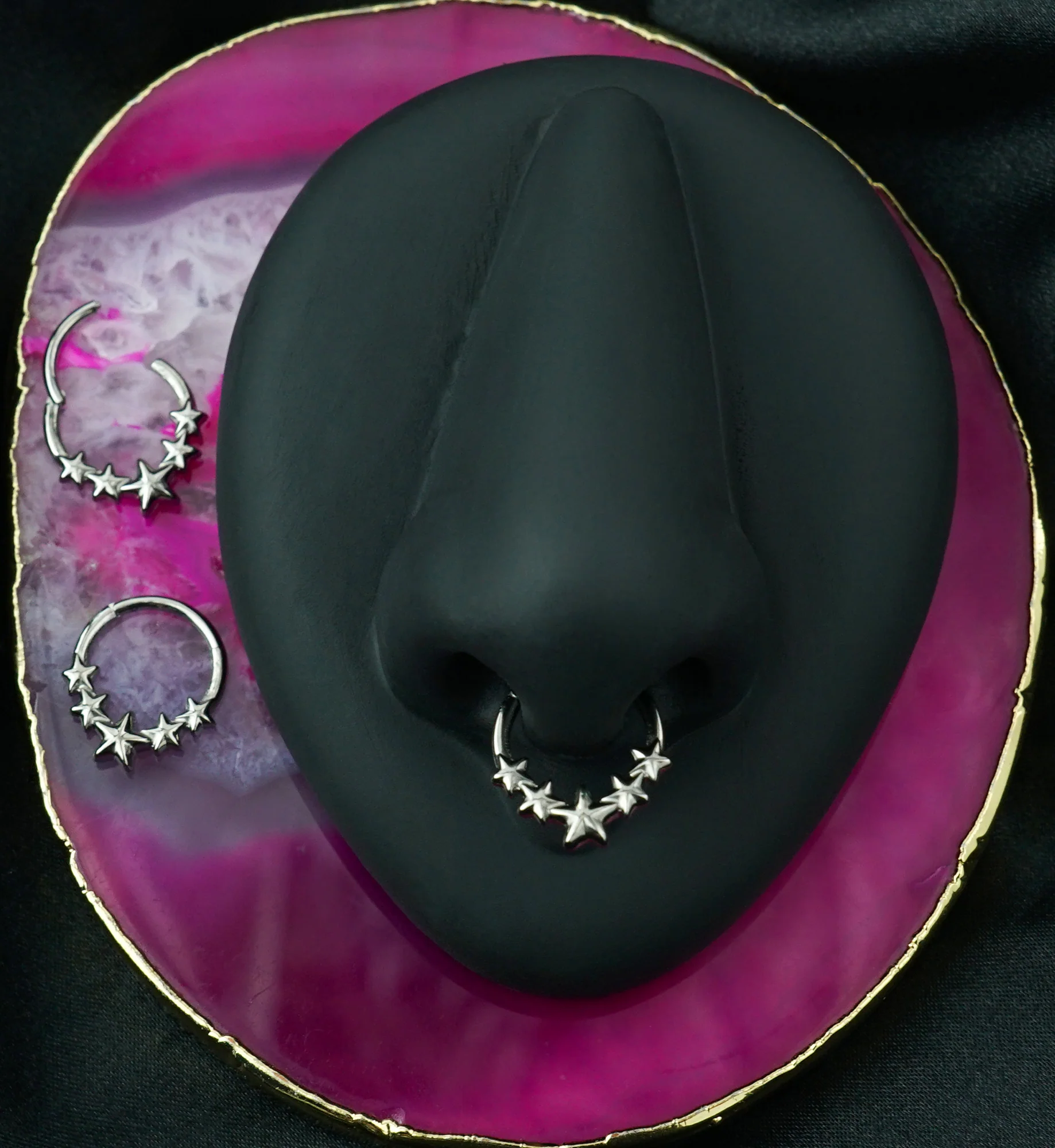 Banner Of Stars Titanium Hinged Segment Ring - Image 2
