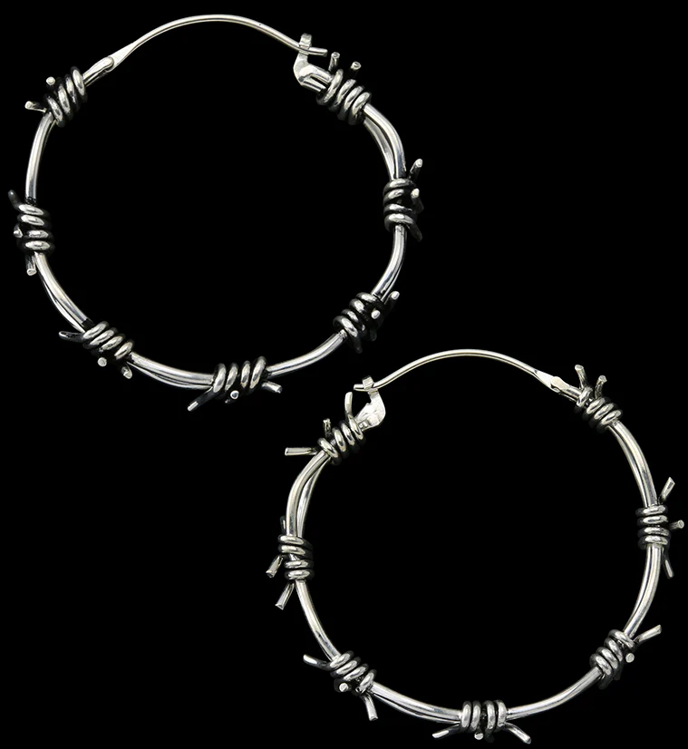 Barbed Wire White Brass Ear Weights