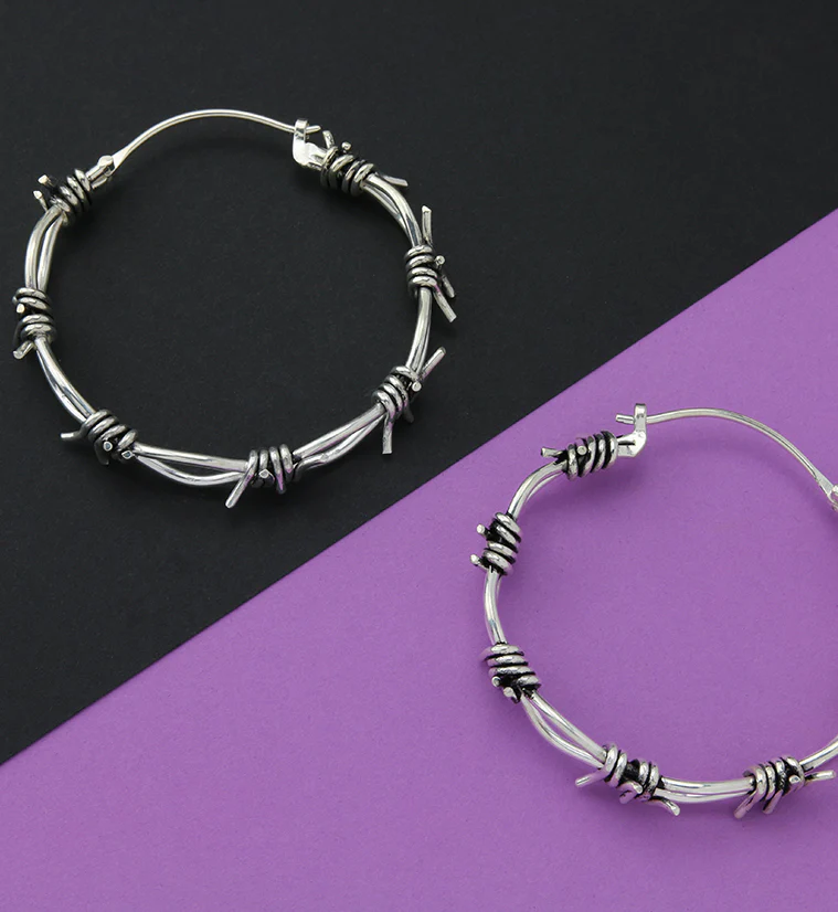 Barbed Wire White Brass Ear Weights - Image 5