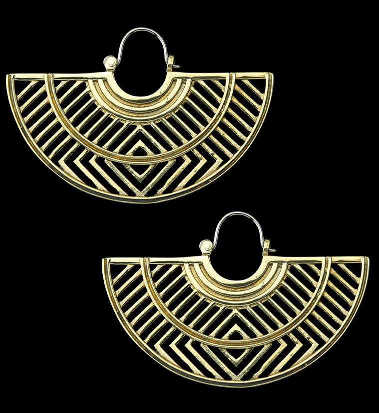 Barred Brass Titanium Hangers / Earrings