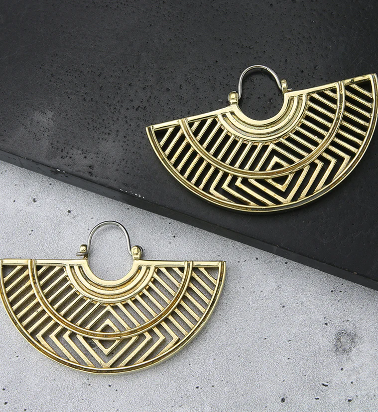 Barred Brass Titanium Hangers / Earrings - Image 2