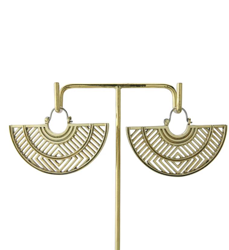 Barred Brass Titanium Hangers / Earrings - Image 4