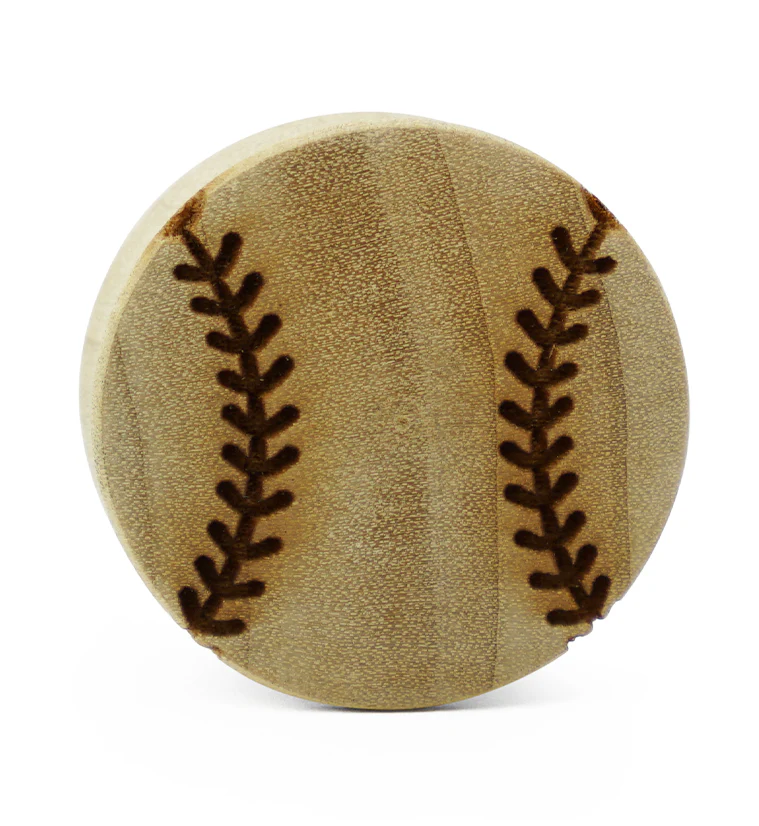 Baseball Engraved Wood Plugs - Image 3