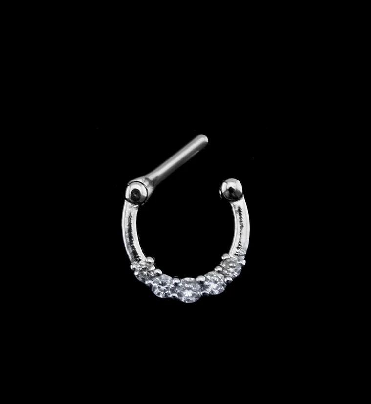 Basic CZ Stainless Steel Septum Clicker - Image 2
