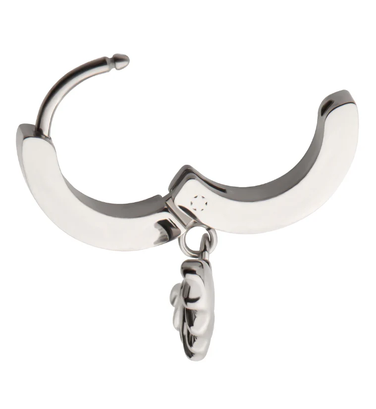 Bat Stainless Steel Hoop Huggie Earrings - Image 3