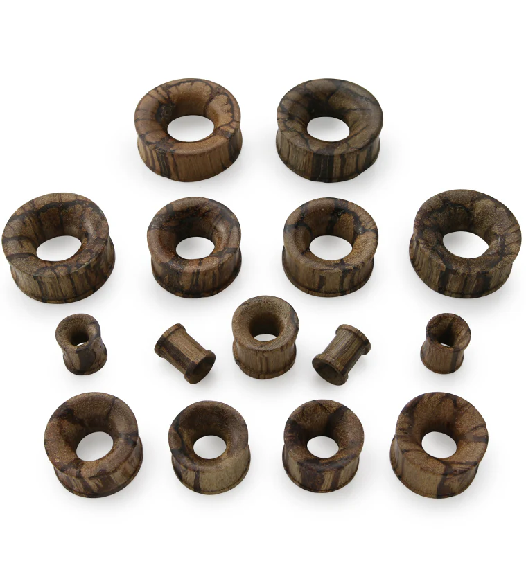 Batik Wood Concave Tunnel Plugs - Image 2