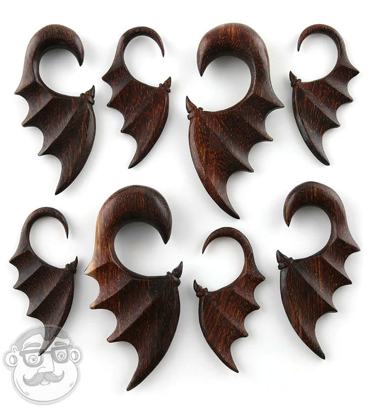 Batwing Dark Tamarind Wooden Spiral Hangers - Image 3