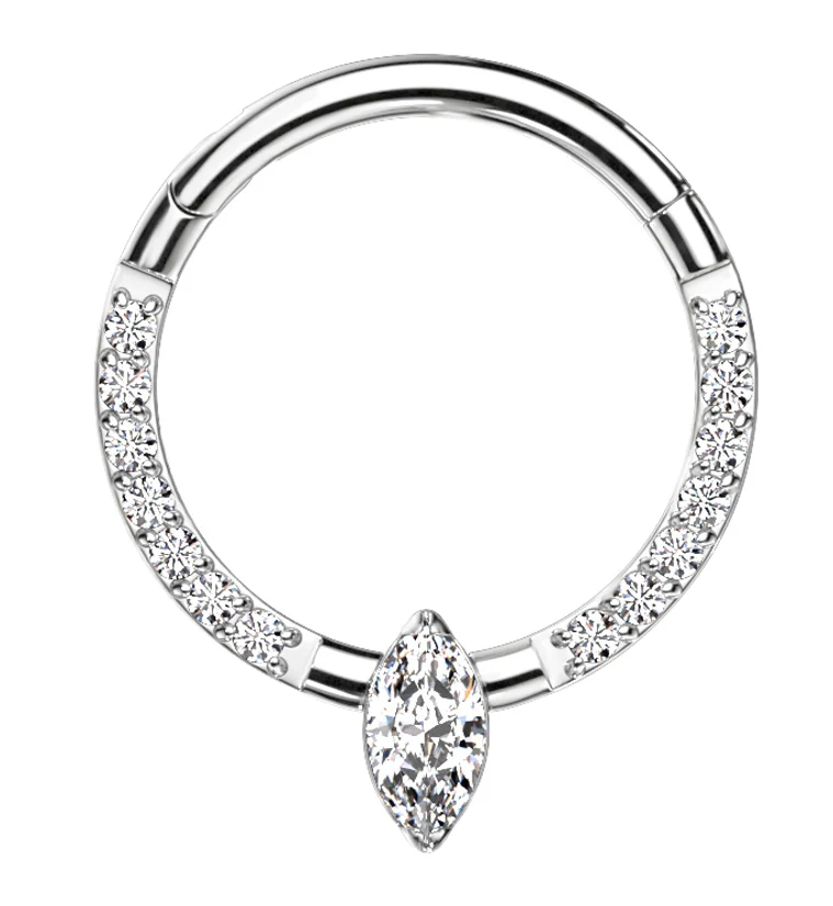 Bauble Clear CZ Titanium Hinged Segment Ring